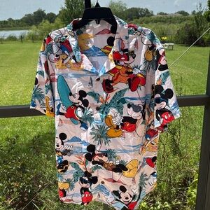 Mickey Mouse Hawaiian / tropical beach surf Shirt Size XL polyester